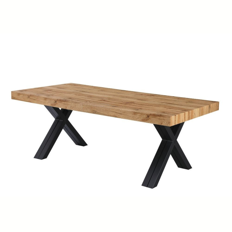 Tavolo allungabile Dava rovere gambe metallo nero moderno e robusto