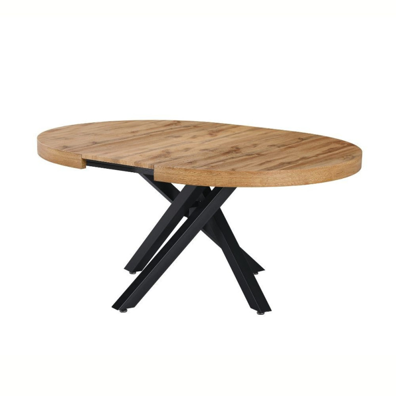 Tavolo allungabile Raven rovere gambe metallo nero moderno