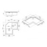 Lavello angolare da incasso 83x83 cm inox 2 vasche gocciolatoio
