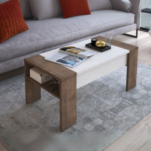 Tavolino da caffè Tinus piano sollevabile noce Eastwood