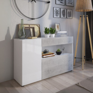 Madia Astra cemento e bianco larice moderna e funzionale