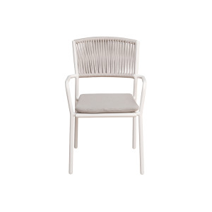 Zoom Sedia Modena Con B Alluminio Bianco E Corda Beige Moia