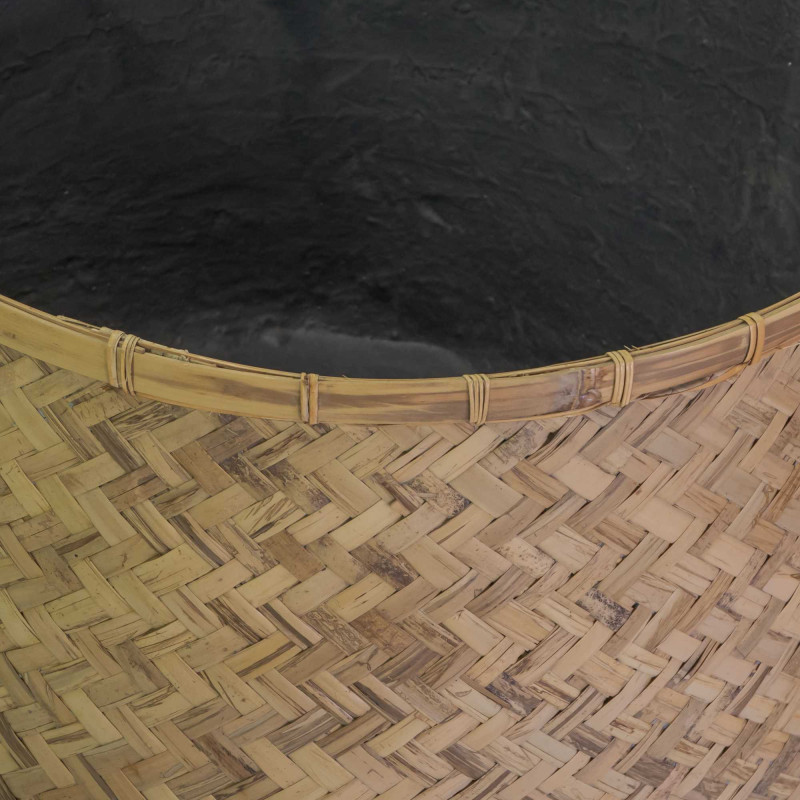 Portavaso cemento bambù naturale tondo Ø63x47 cm robusto e moderno