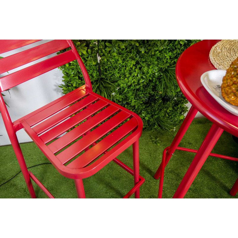 Sgabello bar alluminio Las Vegas rosso 42x55x77/109 cm esterno