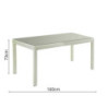 Tavolo polyrattan Adila bianco ghiaccio 160x90 cm giardino