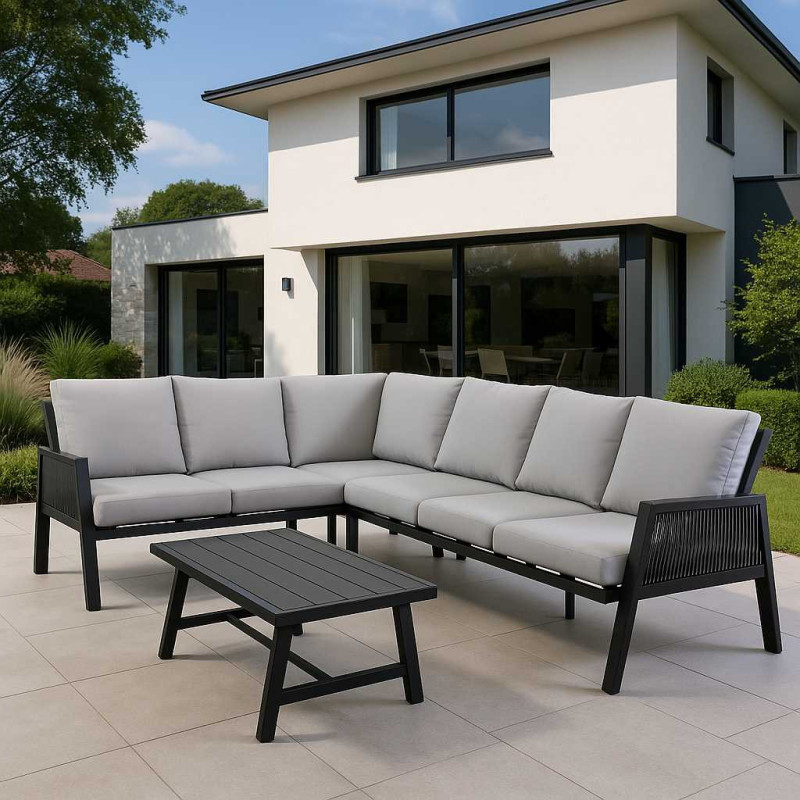 Salotto alluminio Riverdale angolare antracite outdoor moderno
