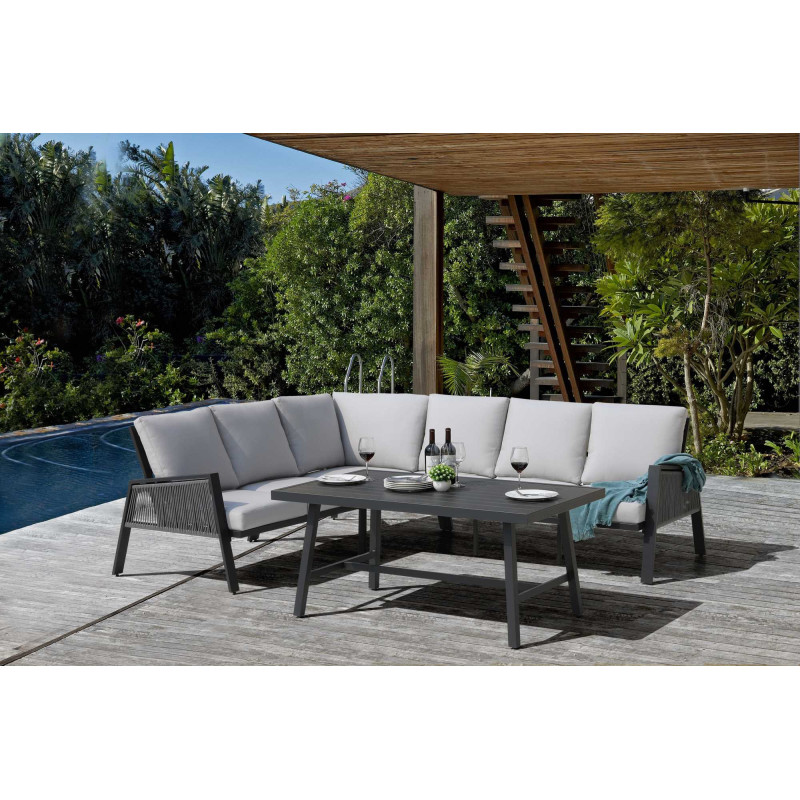 Salotto alluminio Riverdale angolare antracite outdoor moderno