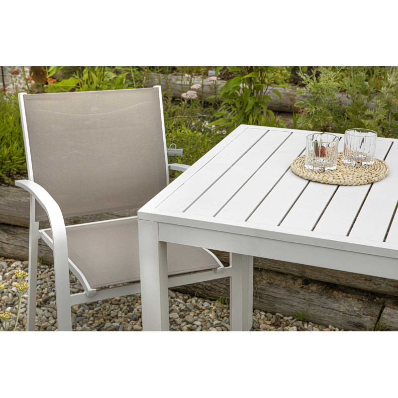 Tavolo alluminio Sullivan bianco 70x53x75 cm rettangolare outdoor
