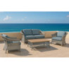 Salotto alluminio rattan Jefferson grigio 2 posti elegante