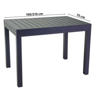 Zoom Tavolo alluminio Cleveland allungabile antracite cm 105/210x75h75