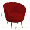 Poltrona velluto Tulipan rosso fragola 73x72x77 cm casa