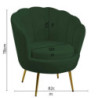 Poltrona velluto Tulipan verde 73x72x77 cm casa
