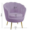 Poltrona velluto Tulipan viola 73x72x77 cm casa