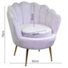Poltrona velluto Tulipan grigio 73x72x77 cm casa