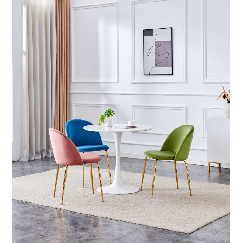 Sedia velluto Sammi rosa antico struttura oro - Eleganza moderna