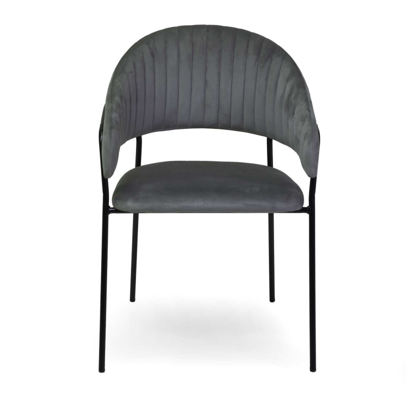 Poltrona velluto Chloe grigio 59x51x49 cm elegante moderna