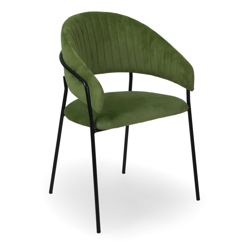 Poltrona velluto Chloe verde 59x51x49 cm elegante moderna