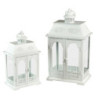 Lanterna metallo bianco rettangolare 24x16,3xH43 cm elegante