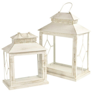 Zoom Lanterna metallo crema 1-2 rettangolare cm 32x20h45