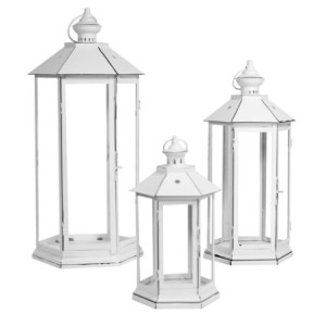 Zoom Lanterna metallo 1-3 bianco esagonale cm 34x28h69