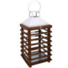 Lanterna legno marrone rettangolare 23,5x23x49 cm decorativa casa