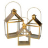 Lanterna metallo 1/3 oro 27x18,2h42 cm elegante per la casa