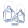 Lanterna metallo bianco 27x18,2x41,5 cm moderna elegante casa
