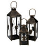 Lanterna metallo nero e oro 19x19x54,5 cm elegante moderna casa