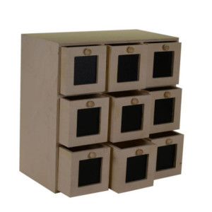 Zoom Portatutto legno naturale 9 cassetti cm 35x18h35
