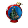 Sfera metallo renna con LED rosso cm 25x30h40 decorazione luminosa