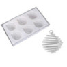 Sfera vetro spirale trasparente 6 pezzi 2,5x1,5x2,5 cm decorazione