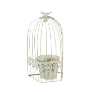 Zoom Portavaso a forma di gabbia crema