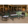 Salotto Oregon polyrattan 4 pezzi da giardino elegante e robusto