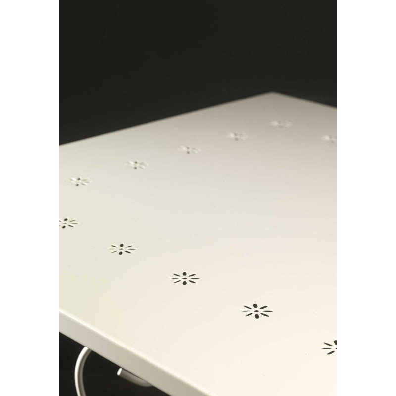 Tavolo metallo New Old bianco quadro 70x70 cm per giardino