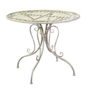 Zoom Tavolo metallo ragusa avorio tondo cm ø90h75