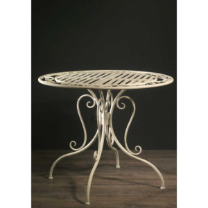 Zoom Tavolo metallo ragusa avorio tondo cm ø90h75