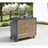 Mobiletto Idaho Antracite Teak 114×H120 Vacchetti | Levante Shop