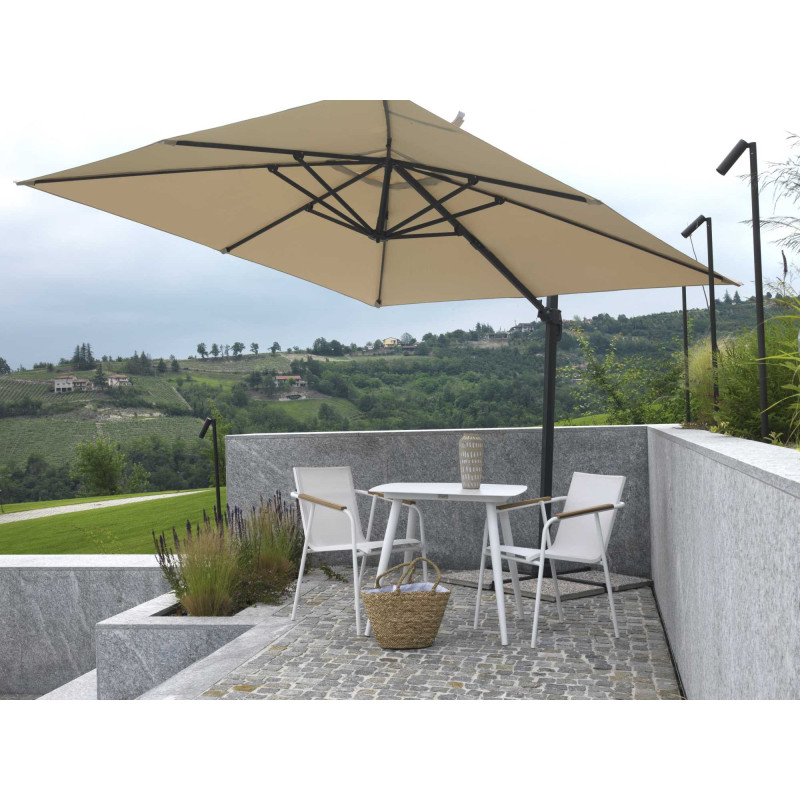 Ombrellone alluminio New Michigan 2x3 m sabbia palo laterale