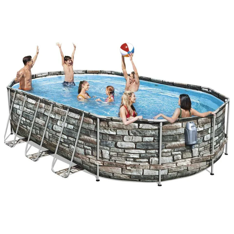 Piscina Power Steel Comfort Jet ovale 610x366x122 cm