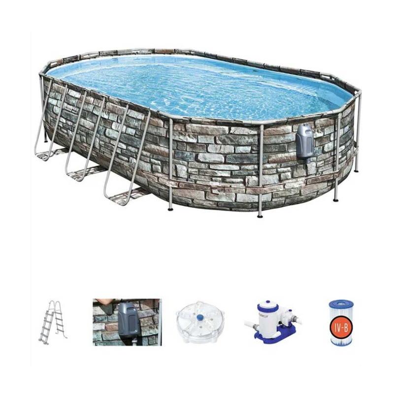 Piscina Power Steel Comfort Jet ovale 610x366x122 cm