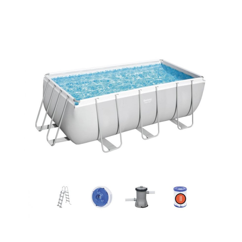 Piscina rettangolare 412x201x122 cm con filtro e scaletta