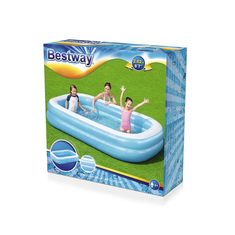 Piscina gonfiabile 262x175x51cm famiglia resistente e spaziosa