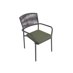 Sedia Modena Con B Alluminio Antracite E Corda Verde Moia