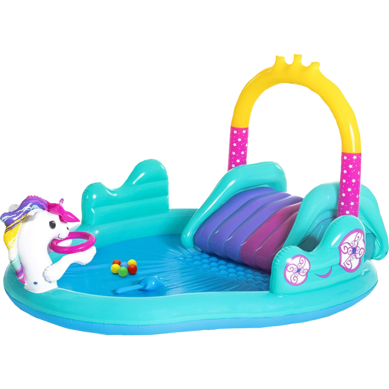 Play Center Magico Unicorno con scivolo e giochi 274x198x137