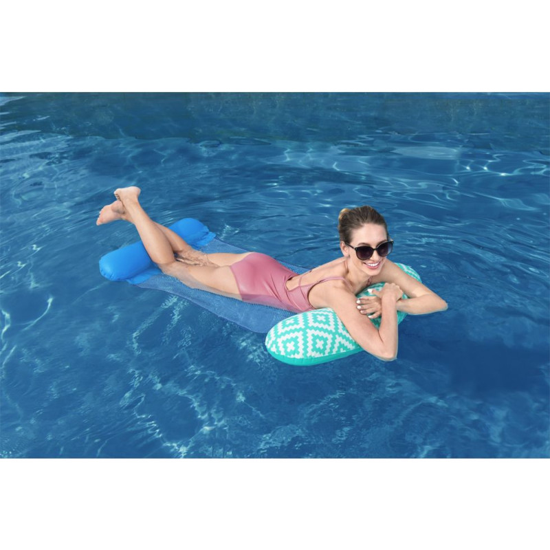 Materassino luxury con rete 145x87 cm gonfiabile piscina relax