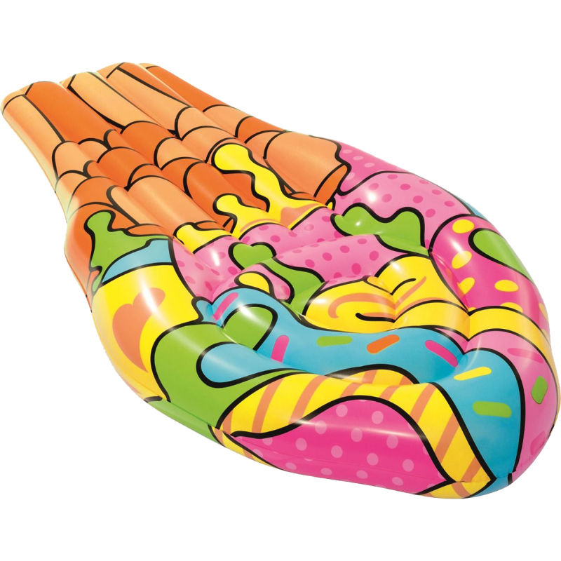 Materassino pop cono gelato 188x95 cm gonfiabile piscina colorato