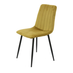 Sedia Fox velluto senape struttura metallo design moderno