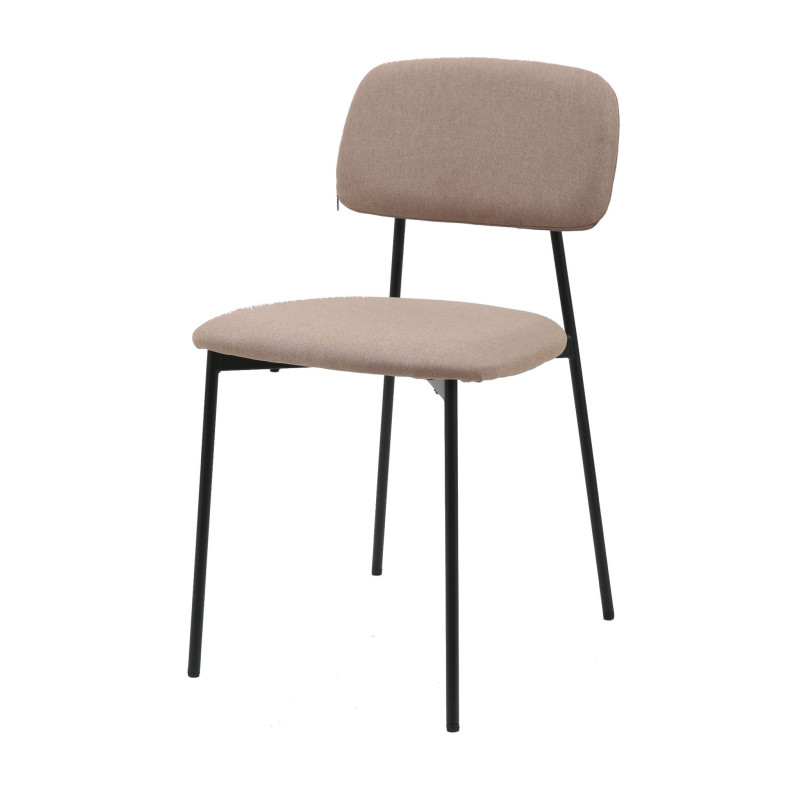 Sedia Parigi tessuto tortora struttura metallo design moderno