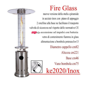 Stufa Fire Glass acciaio inox a bioetanolo design moderno