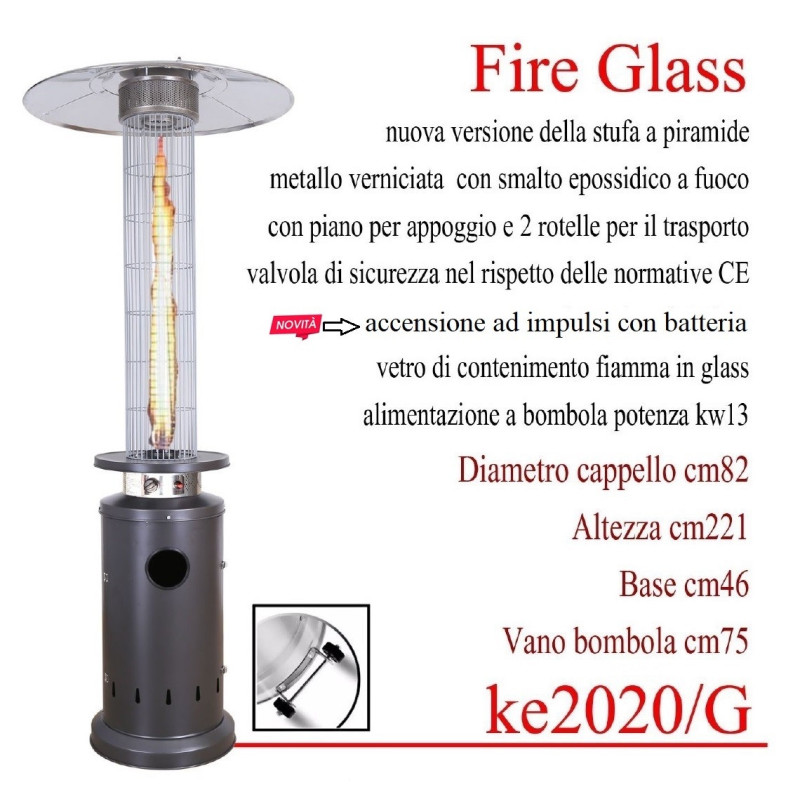 Stufa Fire Glass antracite a bioetanolo design moderno